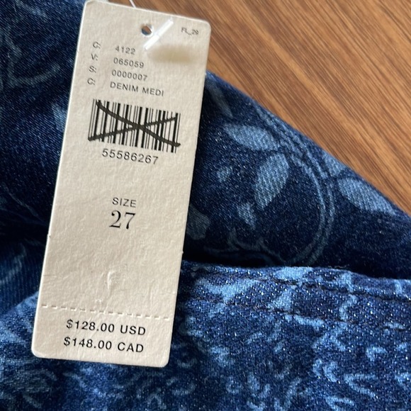 Anthropologie Pilcro Floral-Printed Slim Jeans - denim medium blue Size 27 - Picture 10 of 10